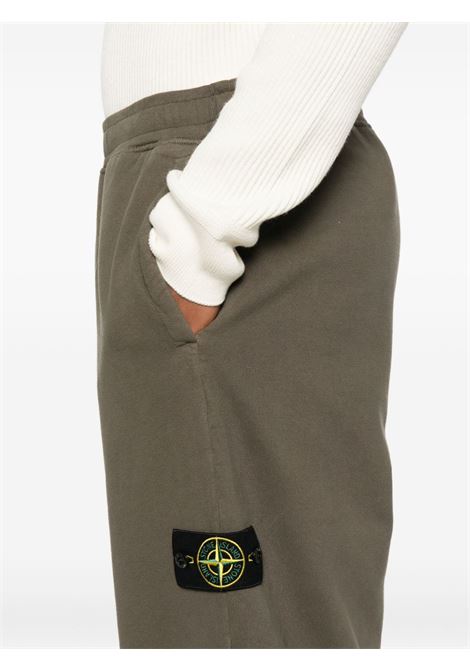 pantalone brushed organic cotton fleece uomo verde militare STONE ISLAND | K2S15 6200004 S0A20V0054
